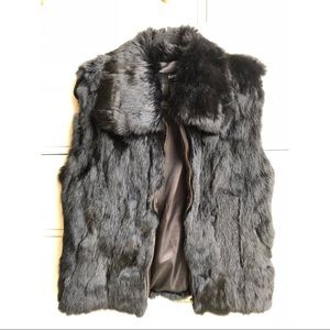 ✨ Surrell rabbit real fur vest black M/L